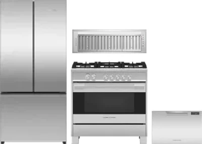 4 Piece Package Includes Refrigerator, Range, Hood And Dishwasher